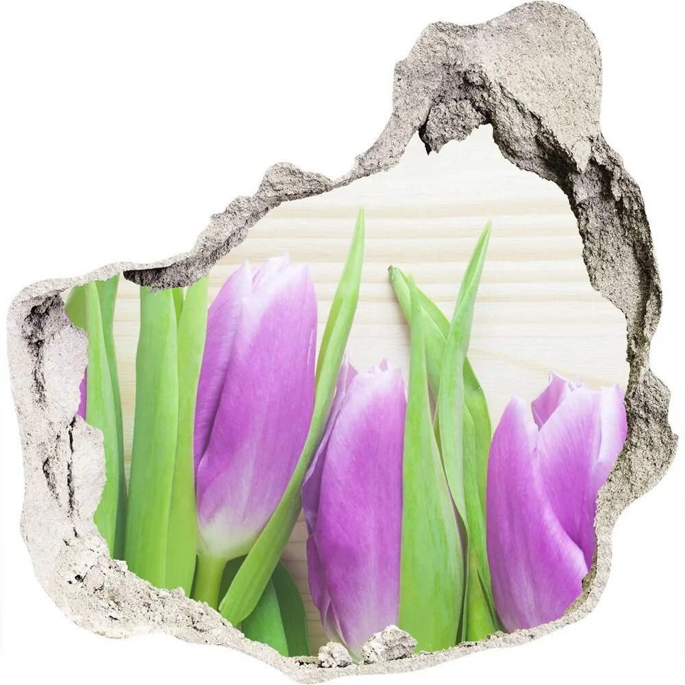 Samolepiaca diera nálepka betón Fialové tulipány nd-p-78755149
