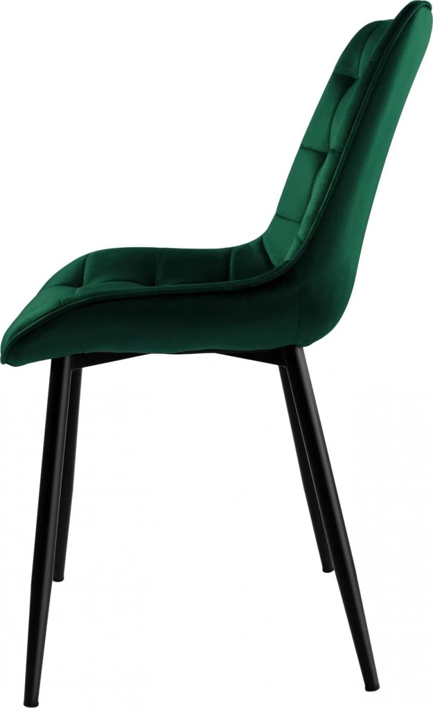 Zamatová stolička NORMAN - zelená
