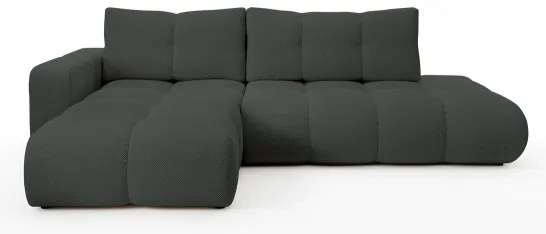 Rozkladacia rohová čalúnená sedacia súprava s úložným priestorom v tvare L ALMADA ľavá antracit