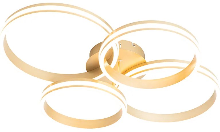 Stropné svietidlo mosadz vrátane LED 3-stupňový stmievač 4-svetlá - Navara