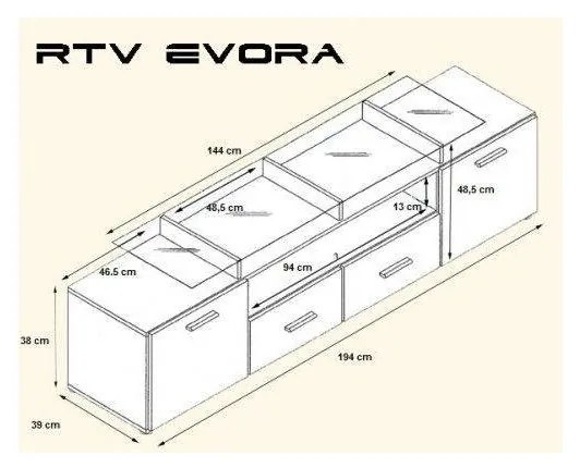 Cama Meble Televízny stolík EVORA SLIVKA