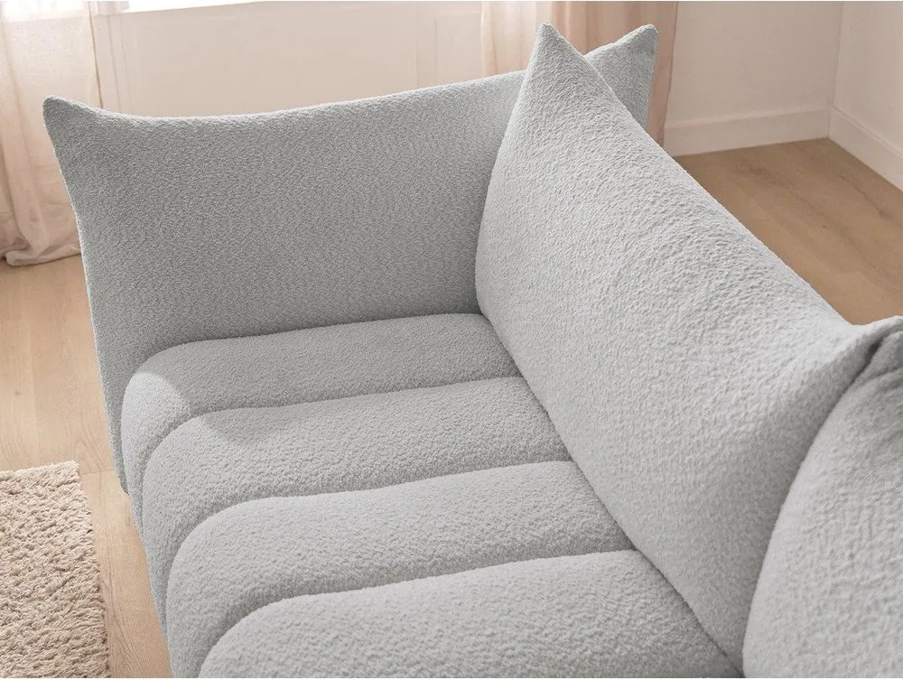 Svetlosivá rohová pohovka z textílie buklé (ľavý roh/s leňoškou) Azra – Bobochic Paris