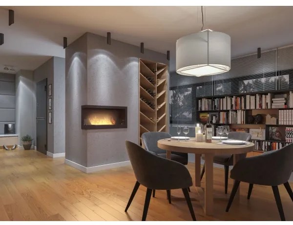 InFire - Rohový BIO krb 45x90 cm 3kW čierna