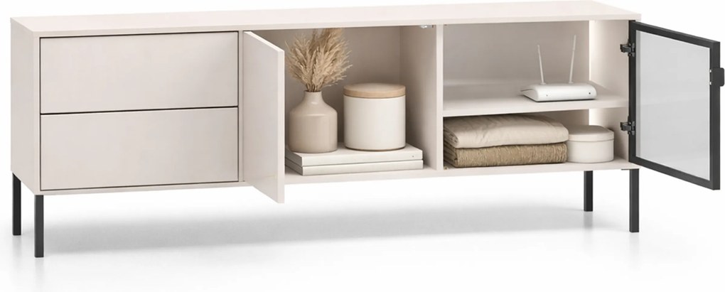 TV stolík Harmona 160 cm s osvetlením - kašmírová