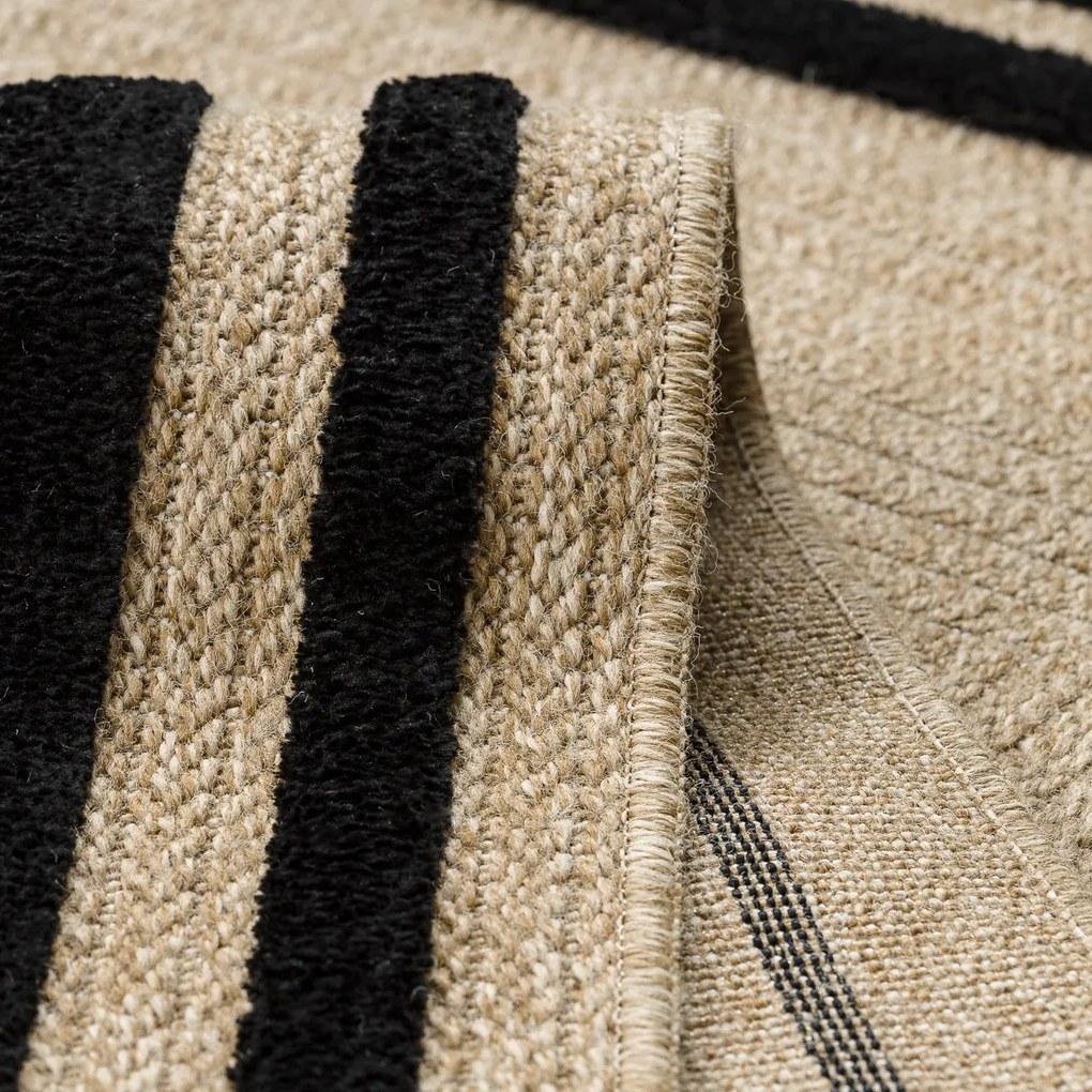 Dywany Łuszczów, Kusový koberec Spark 0687 beige/black, 160x220, béžová, chodba / predsieň