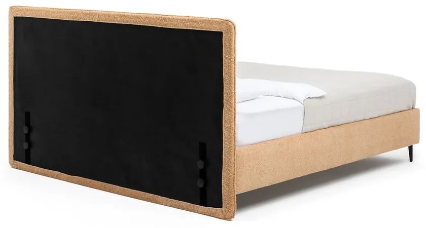 Čalúnená dvojlôžková posteľ s roštom 180x200 cm v horčicovej farbe Noira Slim – Bonami Selection