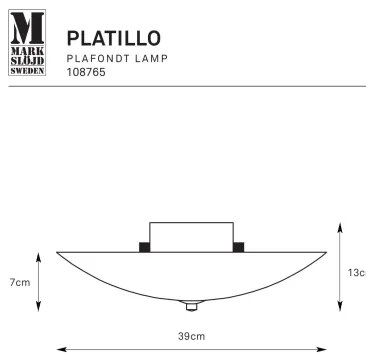 Markslöjd 108765 - Stropné svietidlo PLATILLO 2xE27/40W/230V pr. 39 cm