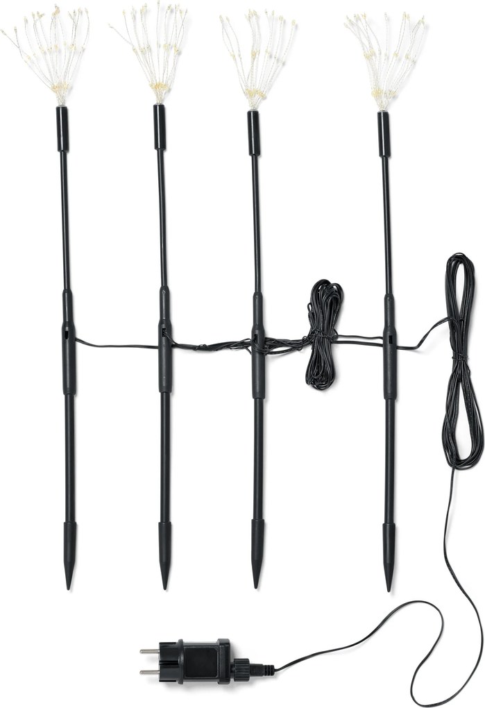 Zapichovacia LED dekorácia do záhrady, 4 ks