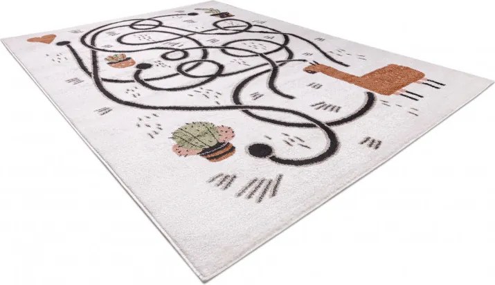 Dywany Łuszczów, AKCIA: 80x150 cm Detský kusový koberec Fun Game llama cream, biela, detská izba