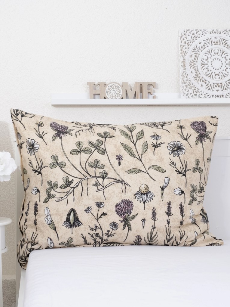 Flanelová obliečka na vankúš 70 x 90 cm - Herbár