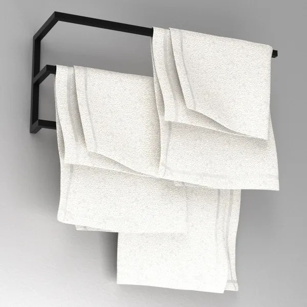 Nástenný vešiak na uteráky 25x60 cm čierna