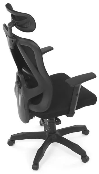 Kancelárska ergonomická stolička MANET — sieťovina / látka, čierna