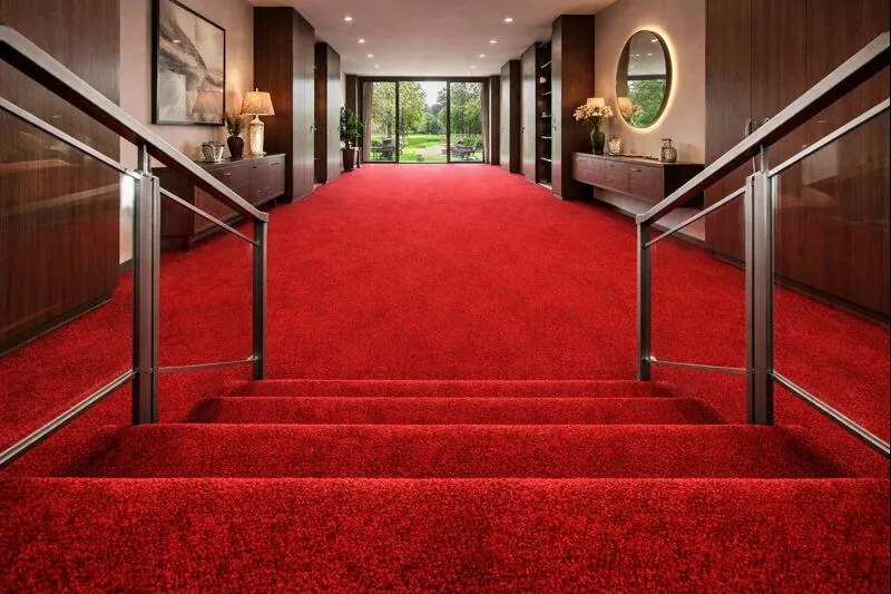 Koberec metráž Primavera 353, na mieru, šíře 4m, červená, resine, chodba / predsieň, Beaulieu International Group