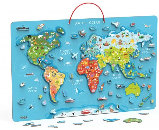 Magnetická tabuľa 2v1 Viga 44508 mapa sveta