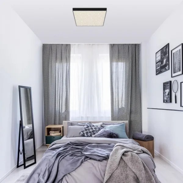 Briloner 7078-415 - LED Stropné svietidlo STAR SKY LED/21W/230V 28x28 cm čierna
