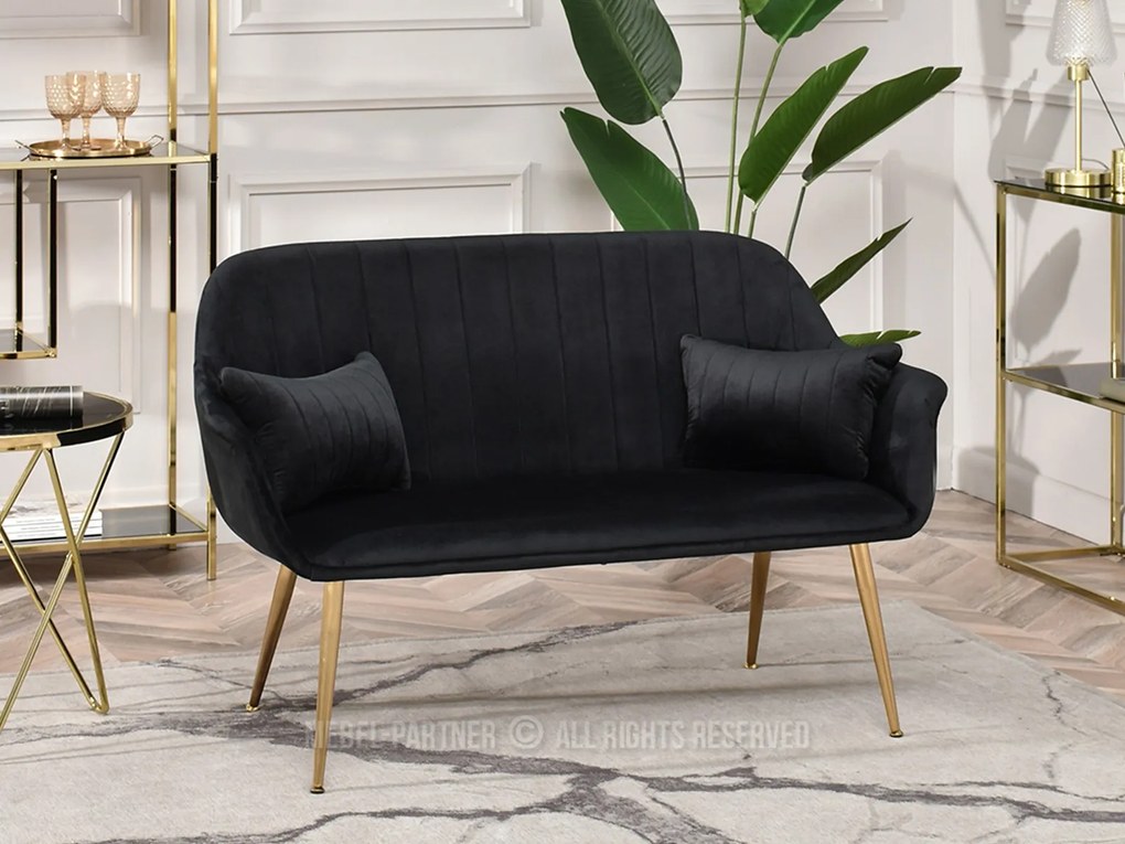 Pohovka Osmol S (čierna + zlatá). Akcia -21%. Vlastná spoľahlivá doprava až k Vám domov. 1111415