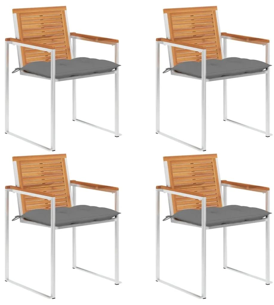 Záhradné stoličky 4 ks s podložkami akáciový masív 3078486