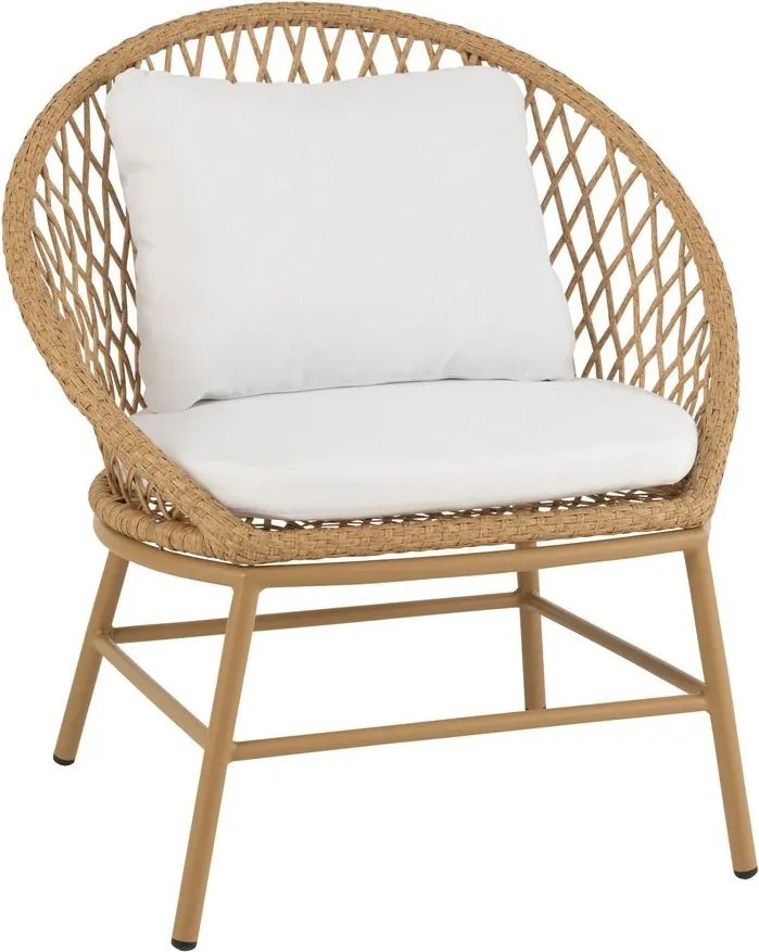 Béžové ratanové kresielko Zayo Beige - 59*74*81cm