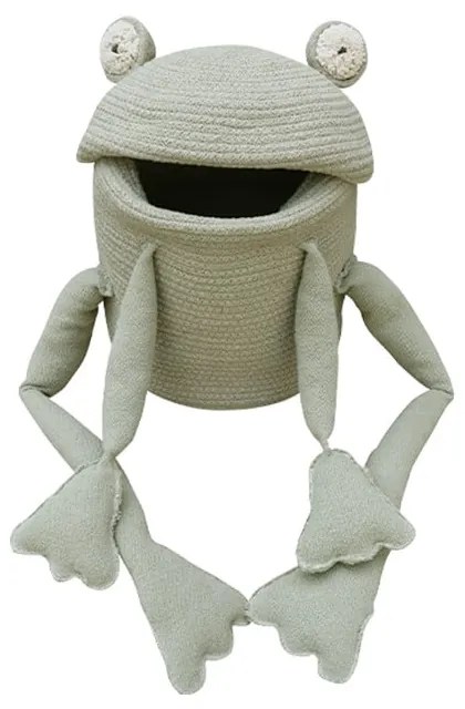 Svetlozelený látkový detský kôš na hračky ø 23x35 cm Fred the Frog – Lorena Canals