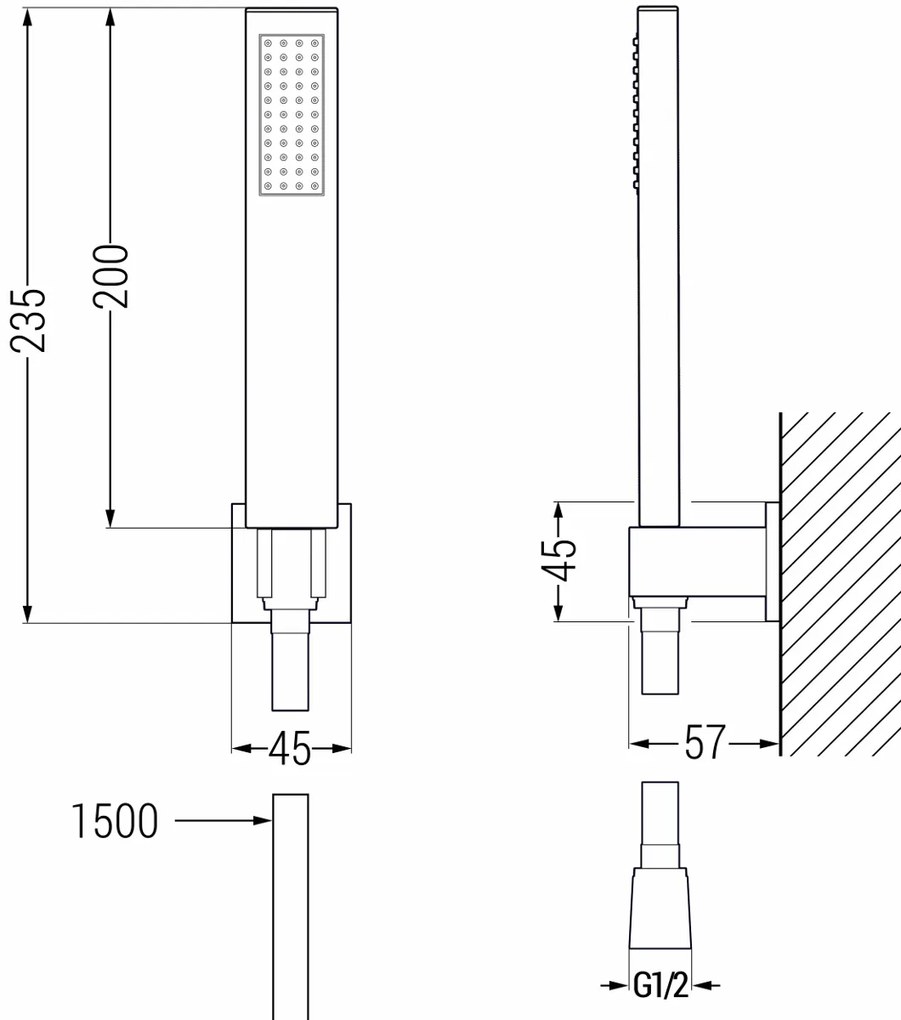 Mexen príslušenstvo - 1-bodový ručný sprchový set R-02, biely,785005050-20