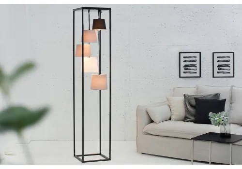 Stojaca lampa 38685 Levels 180cm Čierna, Šedá, Biela  - Komfort-nábytok