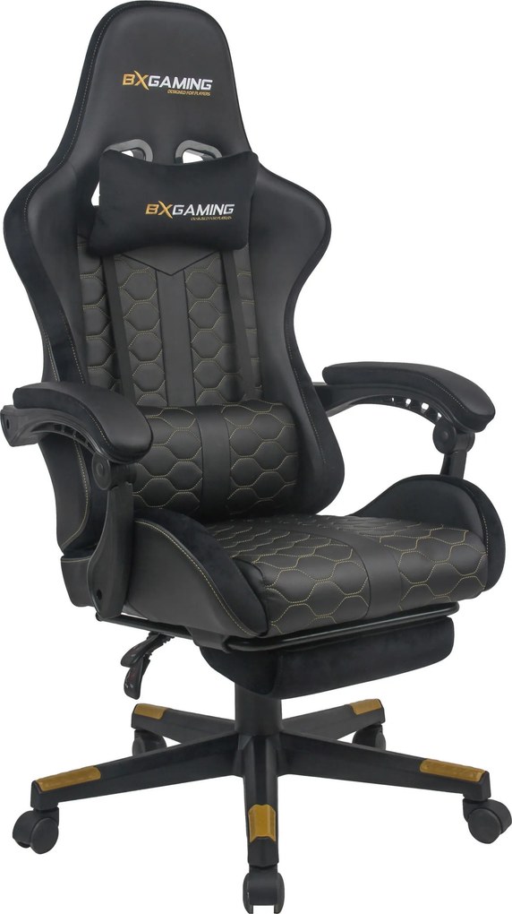 XXXLutz HERNÁ STOLIČKA, vzhľad kože, zamat, čierna BX Gaming - Kancelárske stoličky - 001998008501