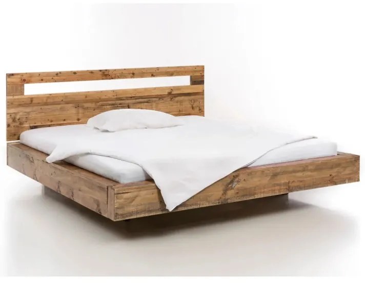 furniture-nabytek.cz - Masívna posteľ Marton z recyklovanej borovice, lakovaná, hnedá – 180x200 cm