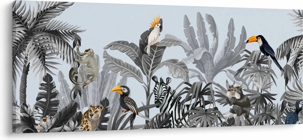 Obraz - Ilustrovaná džungľa (120x50 cm)