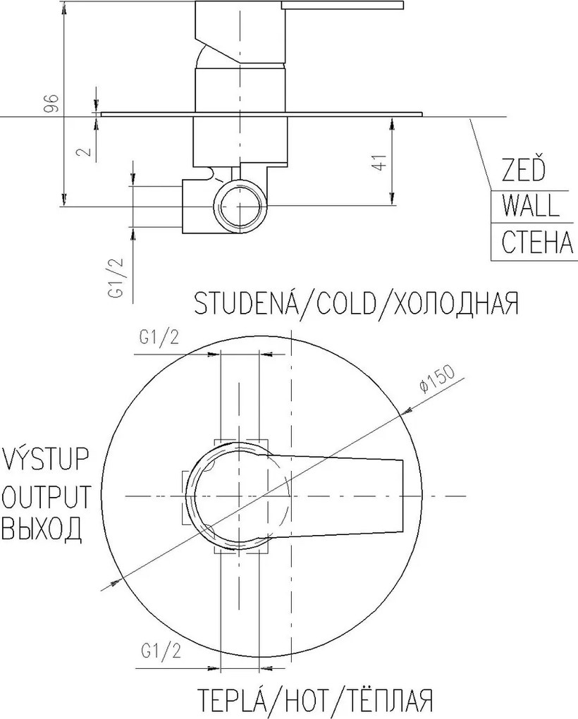Slezák - RAV Sprchová batéria 1-cestná s podomietkovým telesom COLORADO - CO183L, Chróm