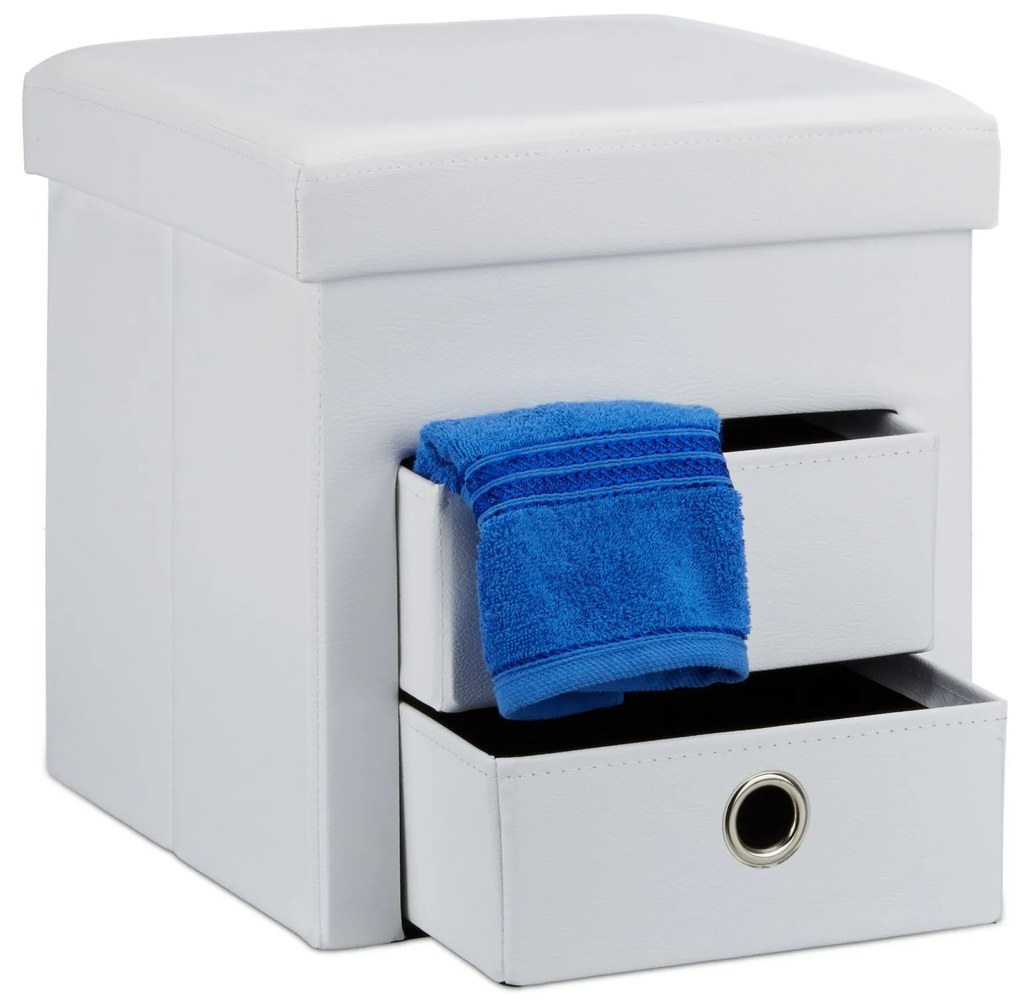 Taburetka s úložným priestorom RD20367, biela