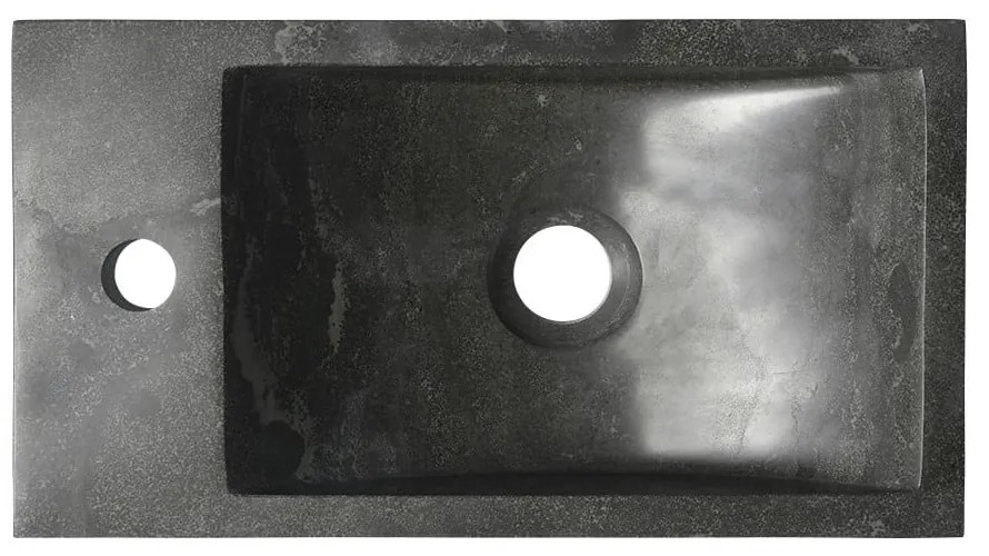 Čierne kamenné umývadlo 40x22 cm Blok – Sapho