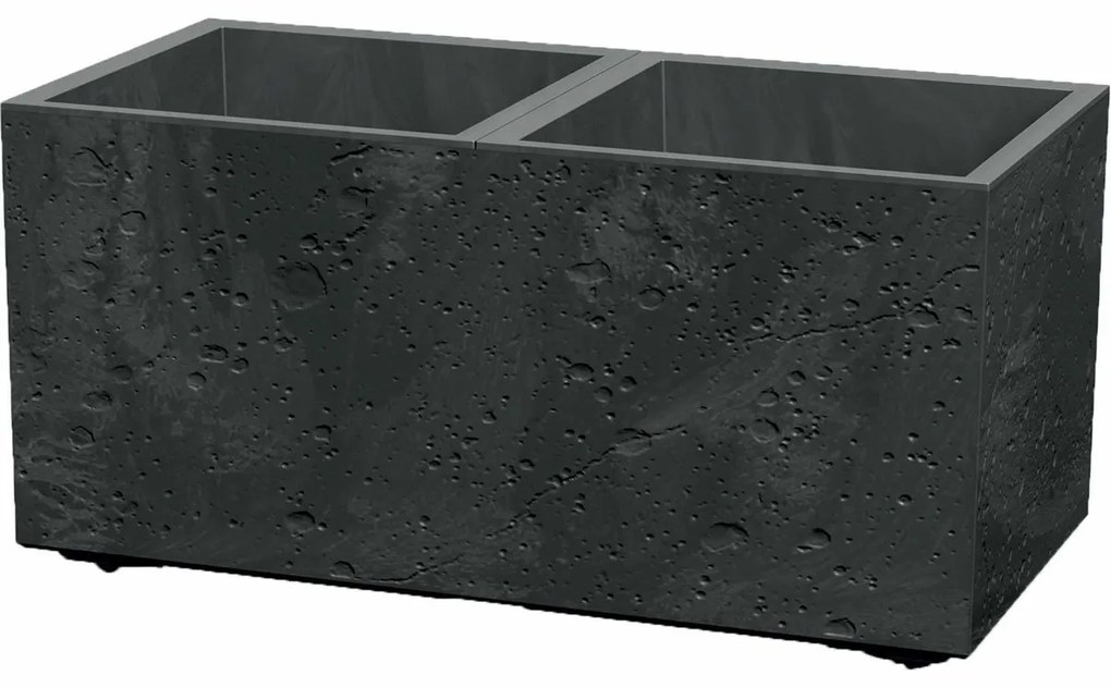 Kvetináč SIERRA CASE BETON EFFECT 57,7 cm , čierny, S