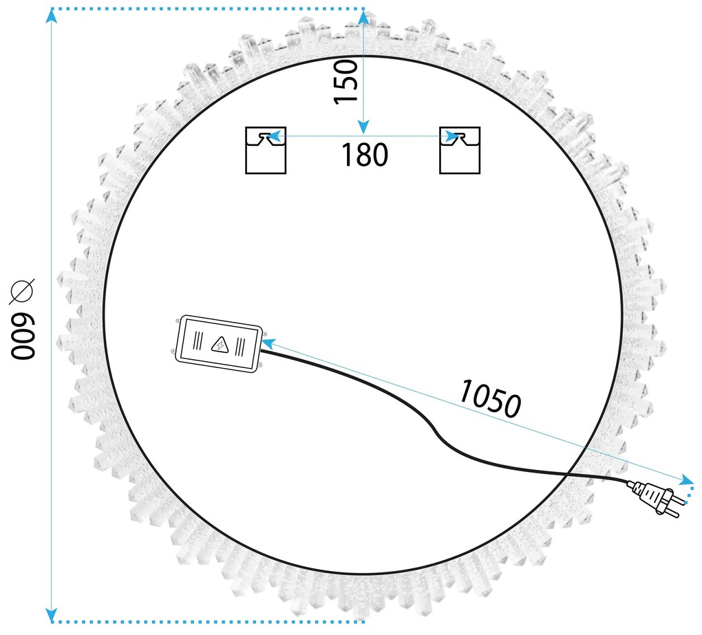 Tutumi Tutumi, LED zrkadlo 60cm YH-3564, HOM-01500