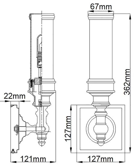 Elstead FE-PAYN-OR1-BATH - LED Kúpeľňové svietidlo PAYNE 1xG9/3W/230V IP44