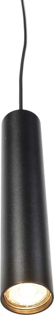 Dizajnové závesné svietidlo čierne vrátane adaptéru na lištu 3-fázové - 3-fázové Tuba Small