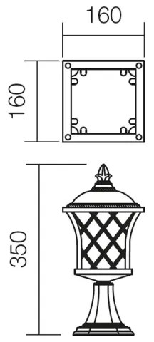 Redo 9953 - Vonkajšia lampa BREMEN 1xE27/42W/230V IP23 zlatá/patina