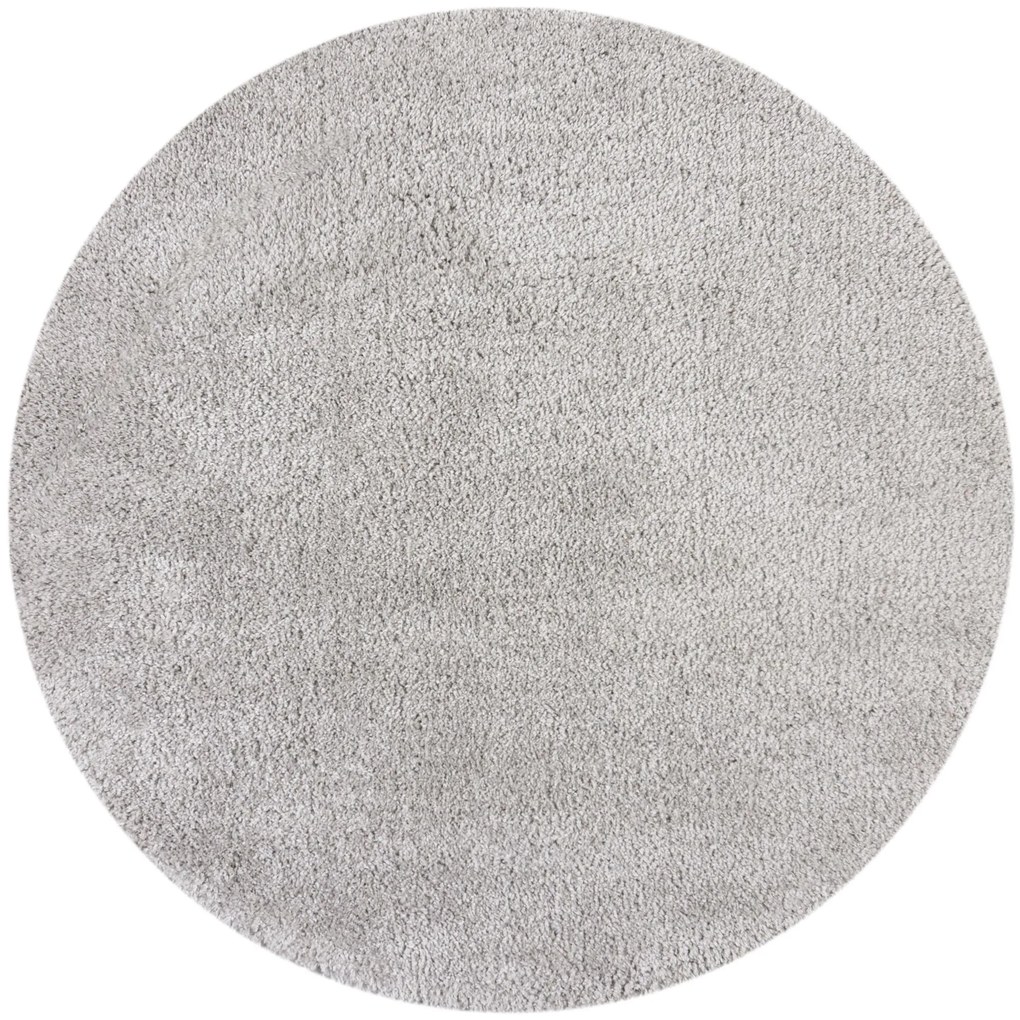 Flair Rugs, Kusový koberec Shaggy Teddy Grey kruh, 133x133 (priemer) kruh, šedá, obývacia izba