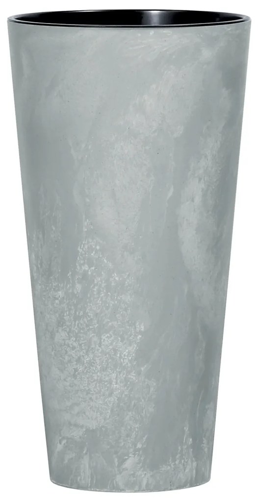 Kvetináč TUBUS SLIM BETON EFFECT s vložkou 25 cm,sivý, 25 cm
