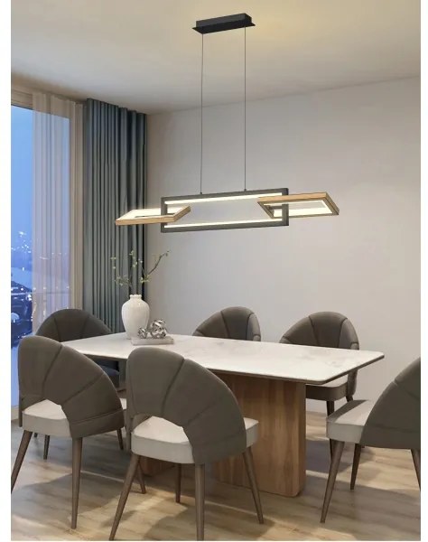 Wofi 7022-306- LED Stmievateľný luster na lanku MATERA LED/30W/230V čierna/hnedá