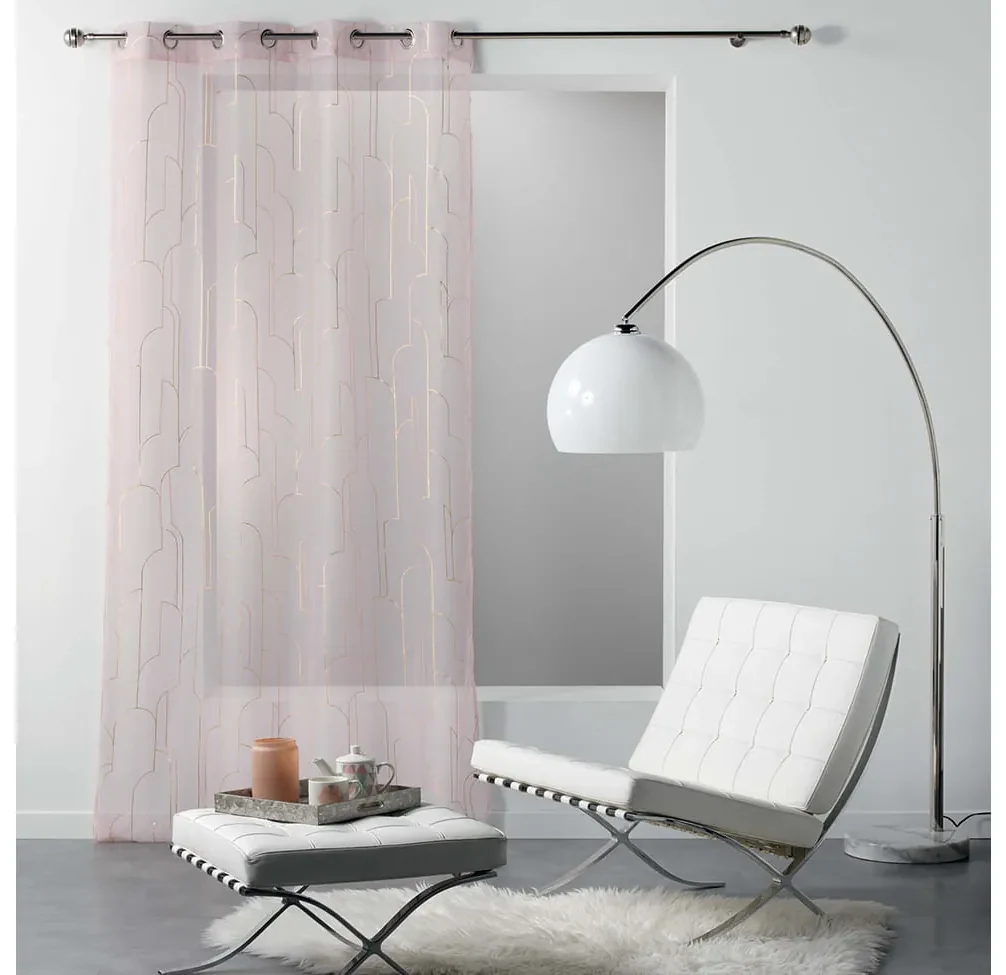 Douceur Záclona na krúžkoch DOMEA 140 x 240 cm Vzorovaná Farba: Sivá