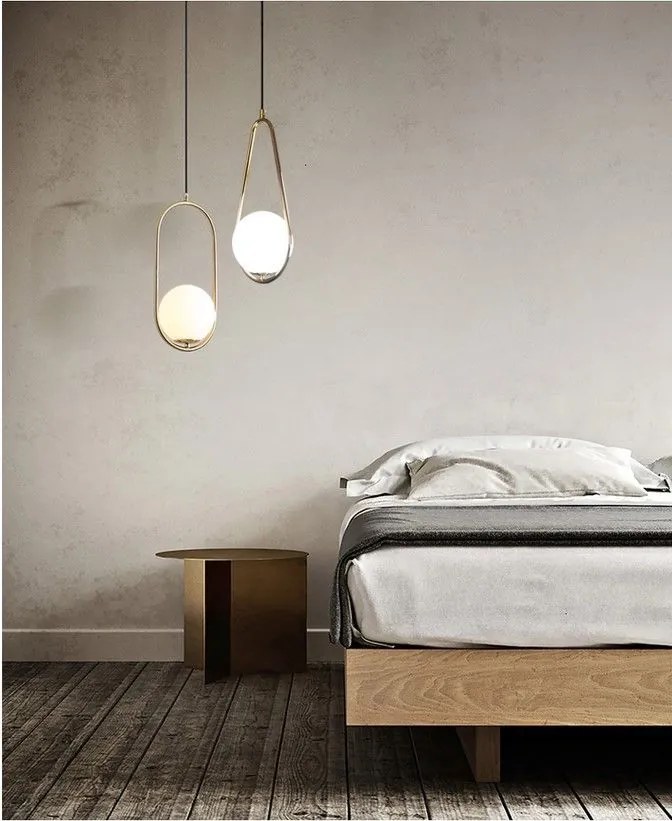Toolight - Sklenená závesná lampa E27 60W APP473-1CP, biela-zlatá, OSW-00605