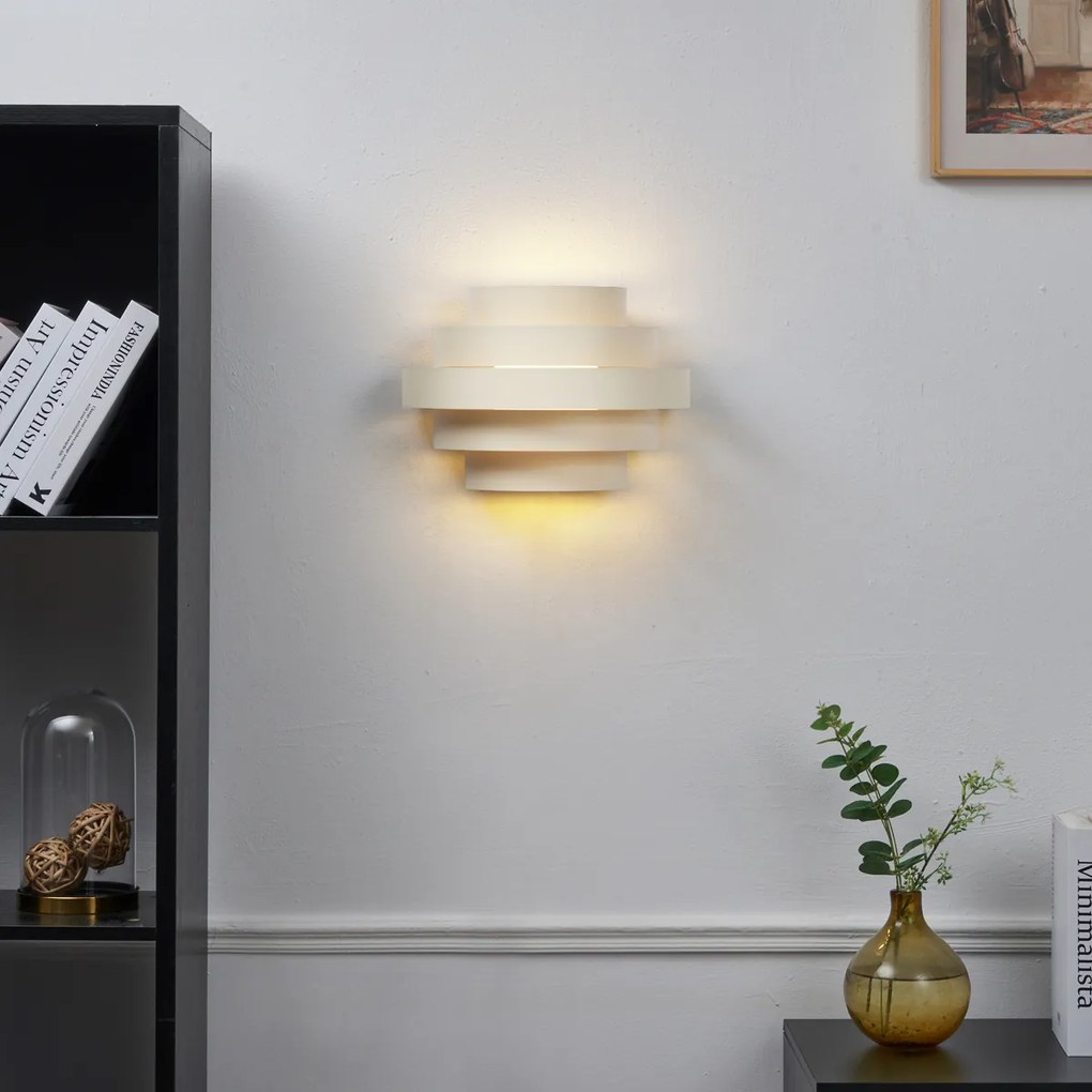 Moderné nástenné svietidlo béžové vrátane LED s 3-stupňovým stmievaním - Lines