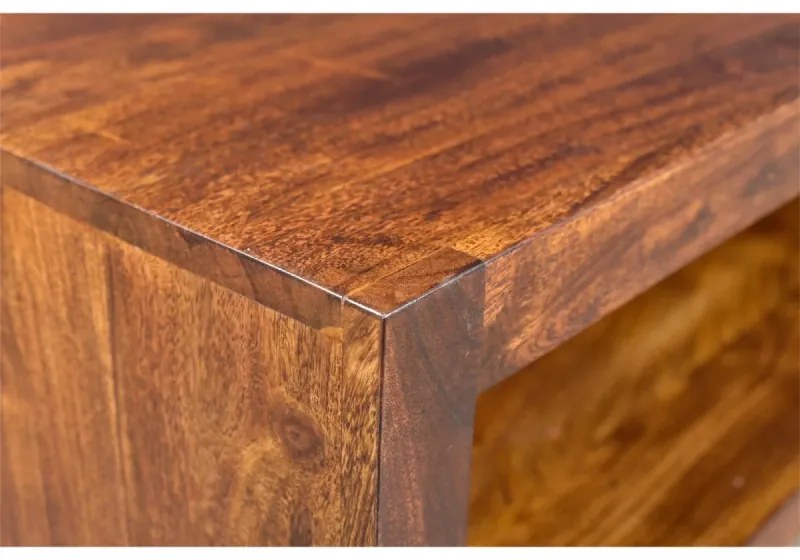 furniture-nabytek.cz - Masívny konferenčný stolík Milburn z akácie, lakovaný, hnedý – 116×57×35 cm