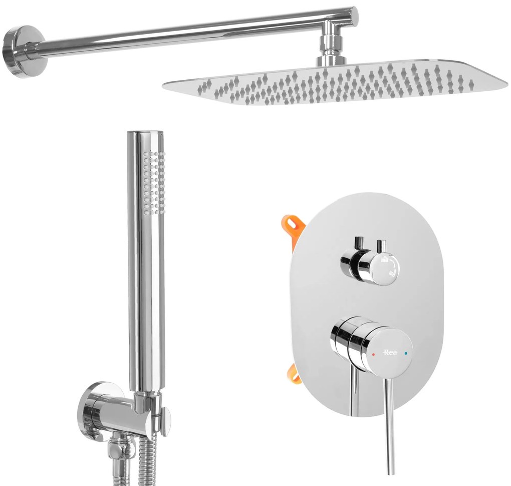 Rea Oval, podomietková sprchová sada + BOX, chrómová, REA-P8415