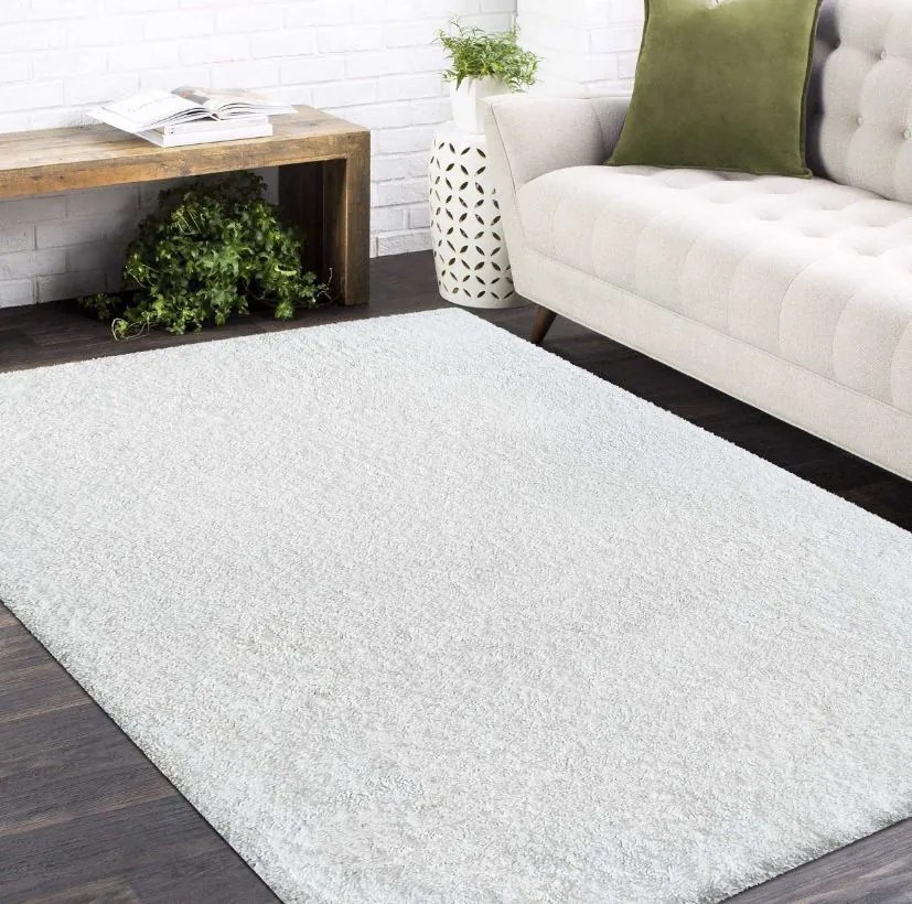 Moderný koberec SHAGGY CAMIL - biely