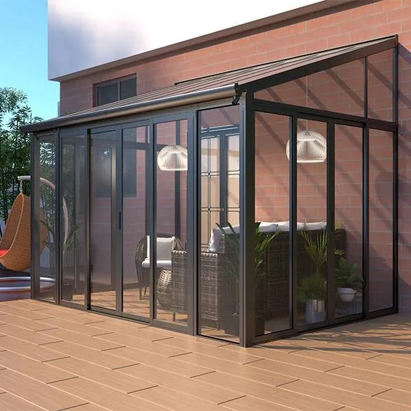Luxusná zimná záhrada BestBerg PZ-QA7 / 12,8 m² / 300 x 428 x 312 cm / antracit