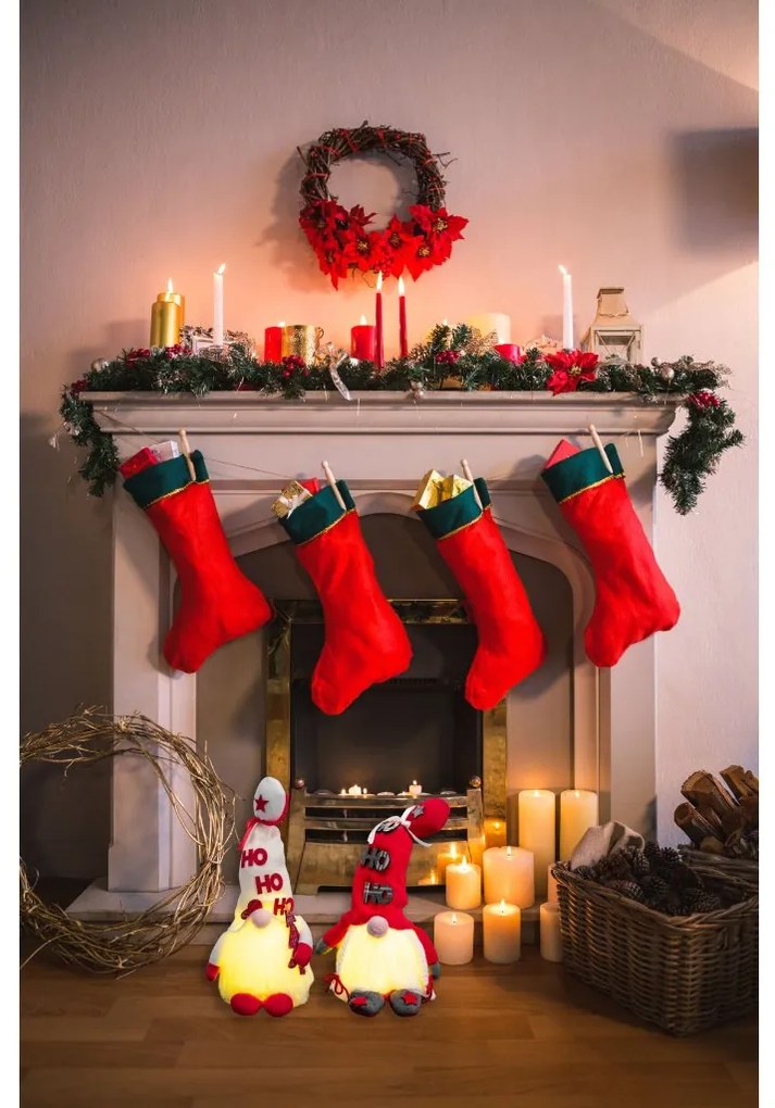 Tutumi - LED vianočný trpaslík 36cm YX058, biela, CHR-09507