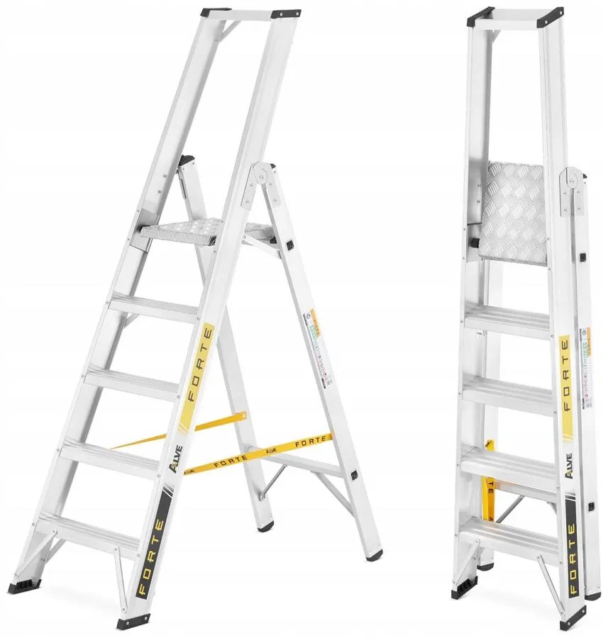 ALVE Schodíky jednostranné hliníkové 9305 PROFI PLUS FORTE