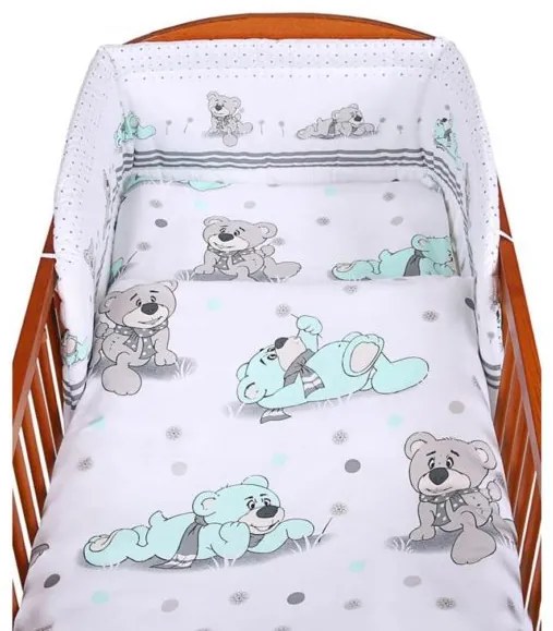 NEW BABY 3-dielne posteľné obliečky New Baby 90/120 cm sivý medvedík