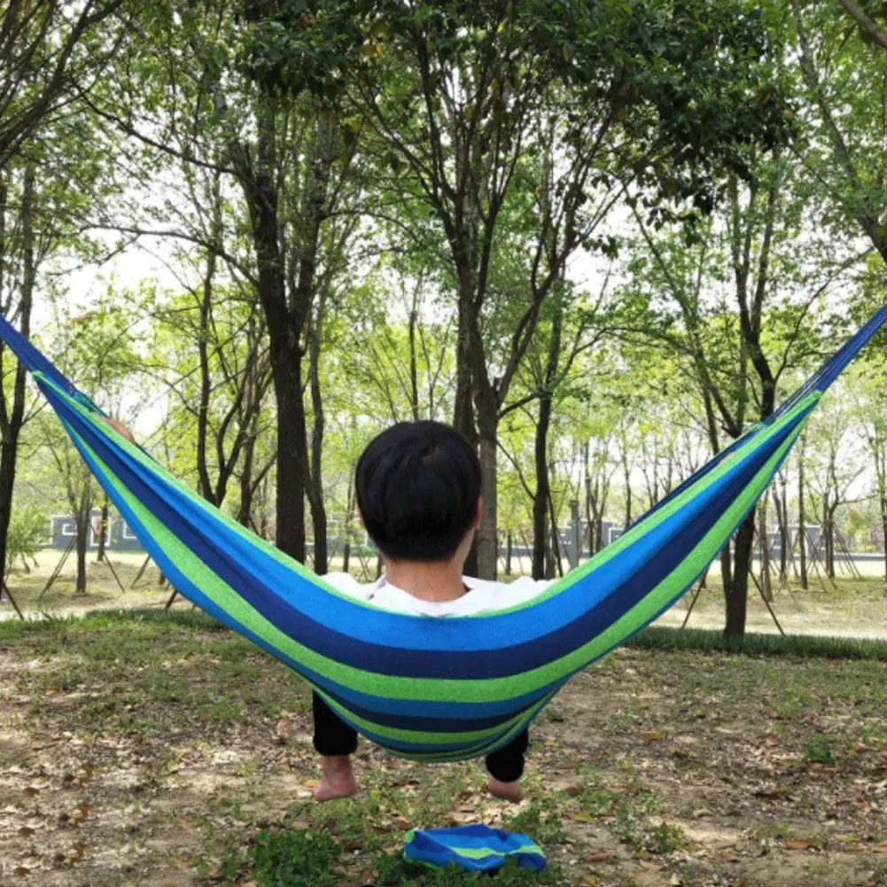 Bluegarden, závesná hojdacia sieť s drevenou oporou pre 2 osoby 150x210cm Hammock 400257A, modrá, OGR-09017
